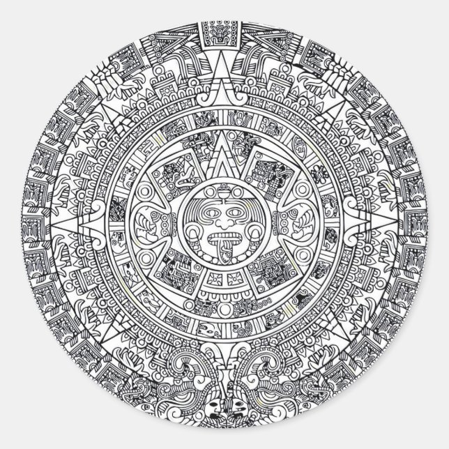 Sticker Rond AZTEC OU MEXICA mexicaine (Devant)