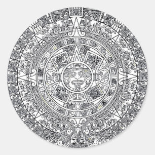 Sticker Rond AZTEC OU MEXICA mexicaine
