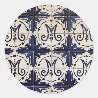 Sticker Rond azulejo portugais vintage