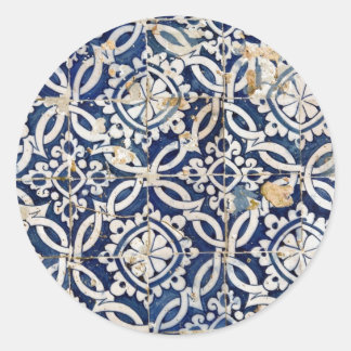 Sticker Rond Azulejo, portugais vintage