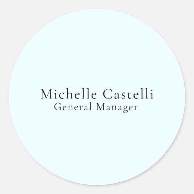 Sticker Rond Azure Blue Professional Unique Classical Simple (Devant)