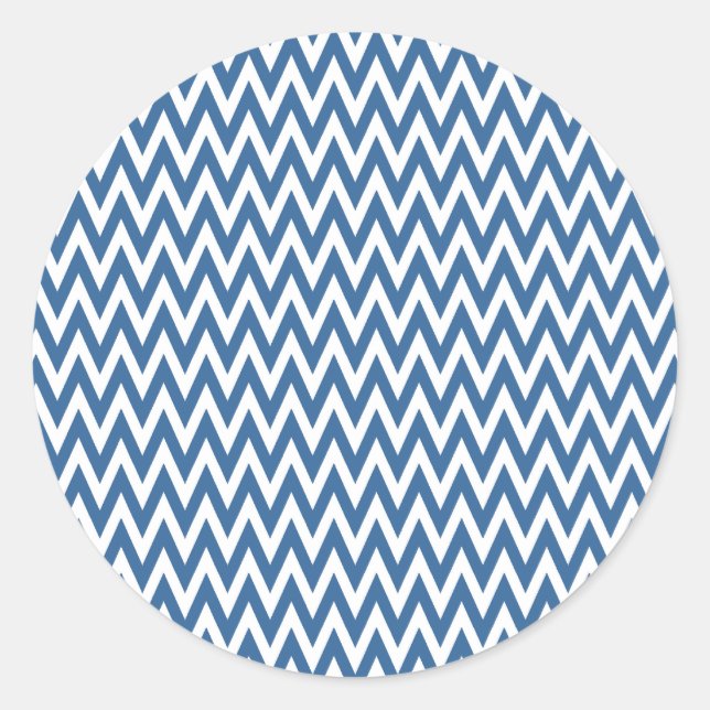 Sticker Rond Azure Elegant Chevron Design (Devant)