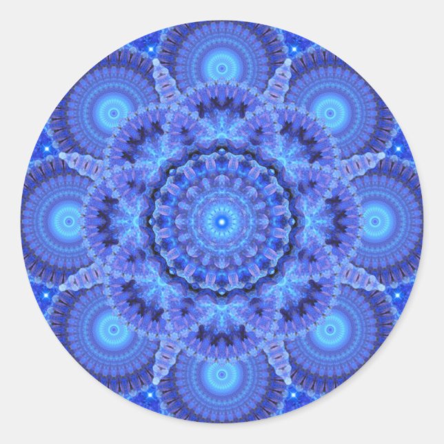 Sticker Rond Azure Harmony Mandala (Devant)