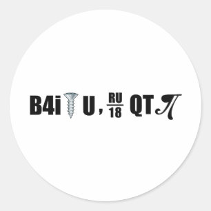 Sticker Rond B4i vis U RU sur 18 QT pi