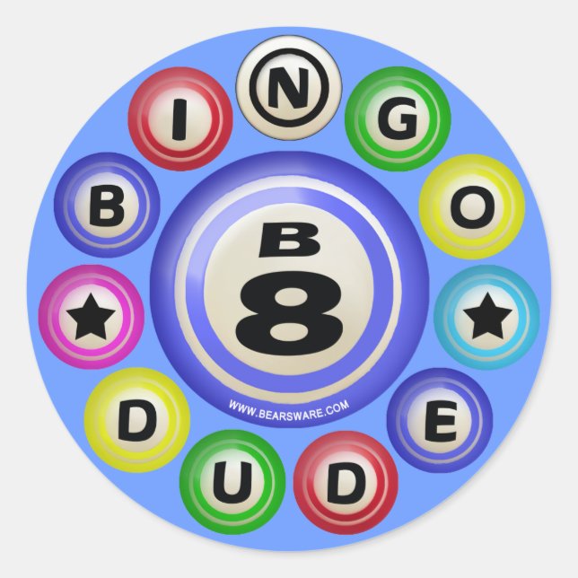 Sticker Rond B8 Bingo Dude (Devant)
