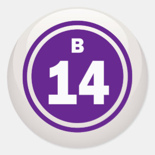 STICKER ROND B-14- BALLE BINGO