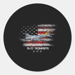 Sticker Rond B-17 Forteresse Volante World War 2 Bomber Warplan