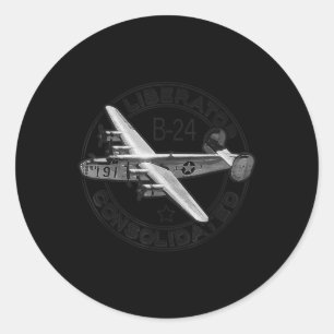 Sticker Rond B-24 Liberator unifié 2ème guerre mondiale US Mili