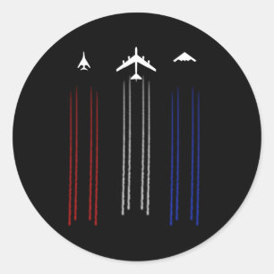Sticker Rond B-2 Spirit B-1 Lancer B-52 Bomber Avion