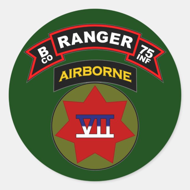 Sticker Rond B Co, 75e régiment d'infanterie - Rangers, Allemag (Devant)