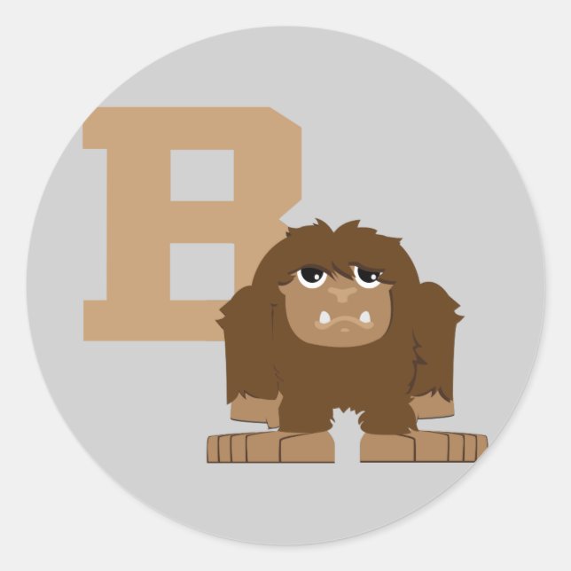 Sticker Rond B est pour Bigfoot (Devant)