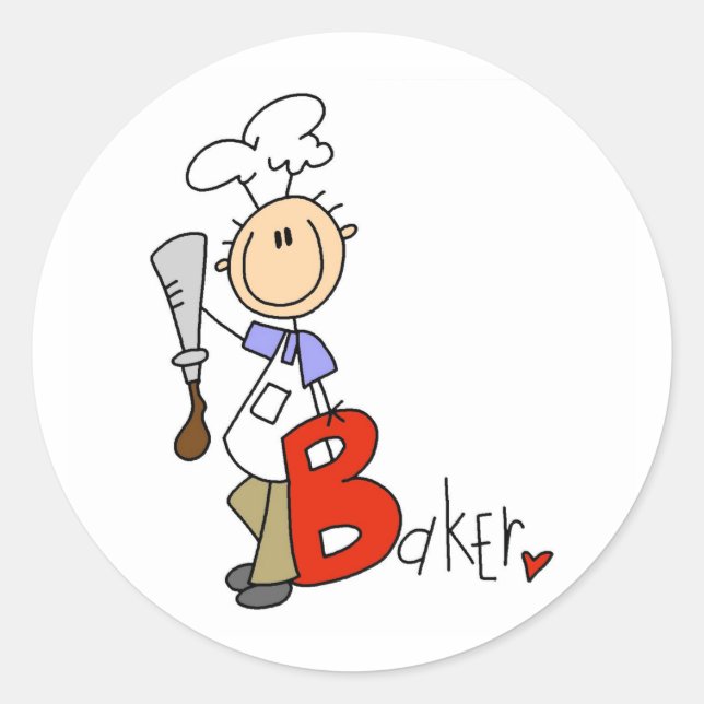 Sticker Rond B est pour Boulanger (Devant)