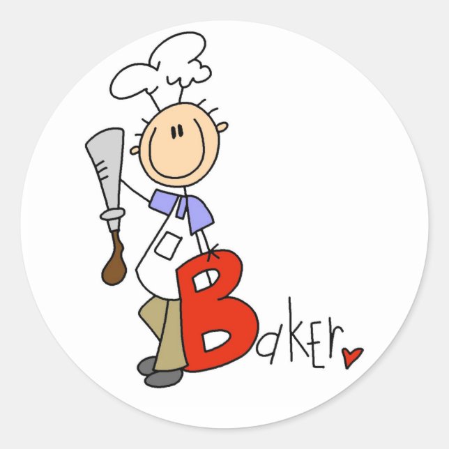 Sticker Rond B est pour Boulanger (Devant)
