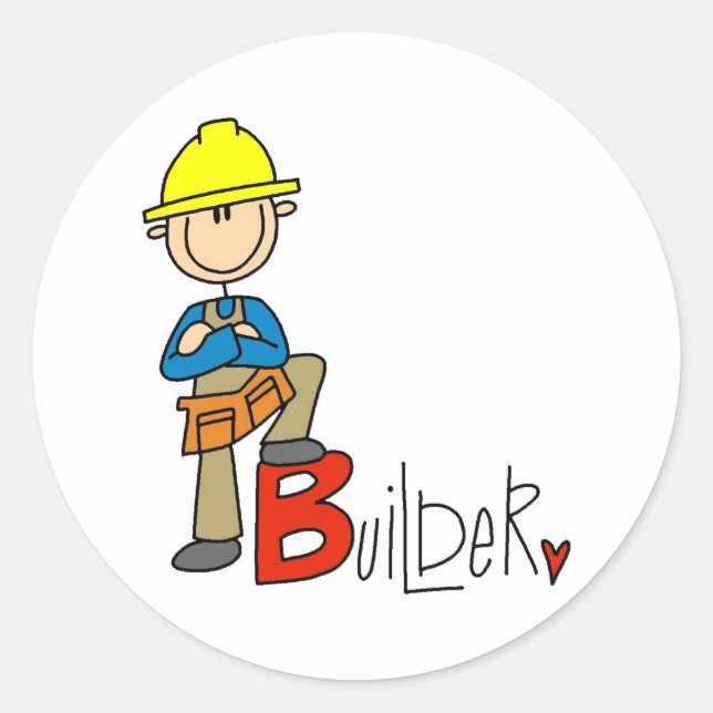 Sticker Rond B est pour Builder (Devant)