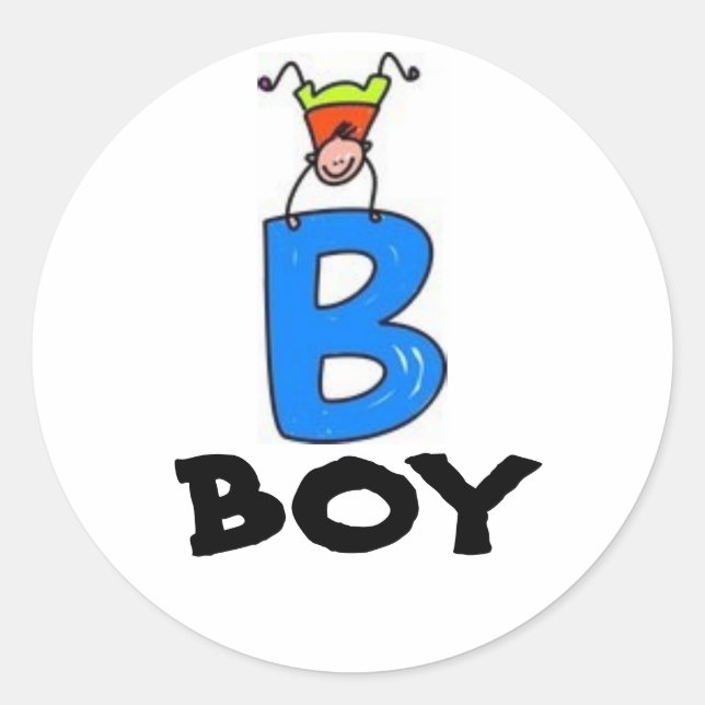 Sticker Rond "B" est pour GARY (Devant)