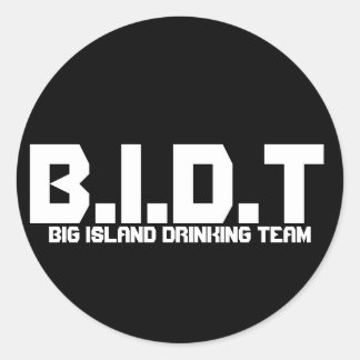 STICKER ROND B.I.D.T., GRANDE ÉQUIPE DE BOISSONS DE L'ÎLE