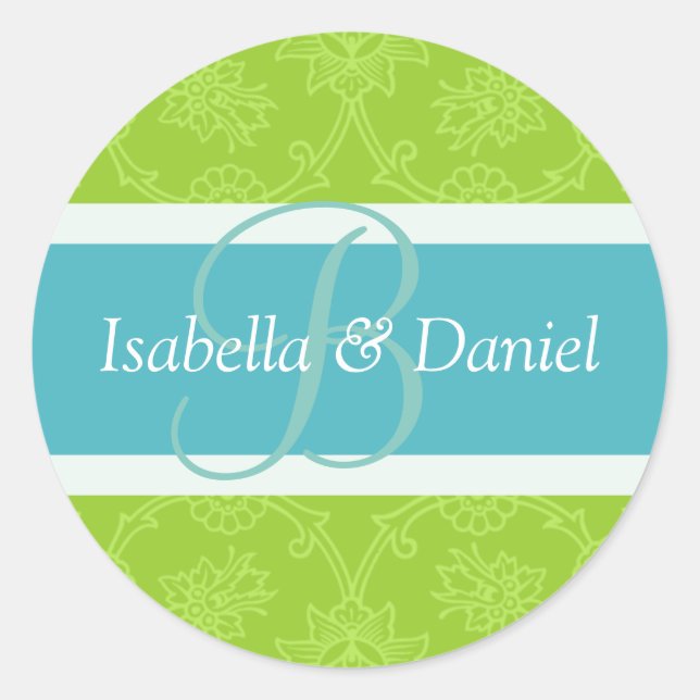 Sticker Rond B Monogrammes Pour Les Phoques D'Enveloppe (Devant)