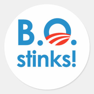 Sticker Rond B.O. Stinks / Anti-Obama