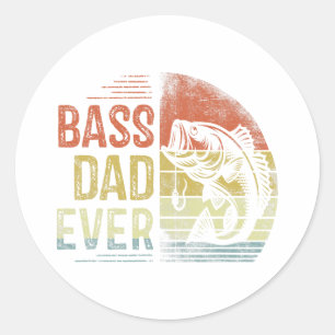 Sticker Rond B Papa Jamais Pêche Cadeaux Papa Anniversaire Vint