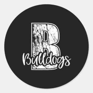 Sticker Rond B Pour Bulldogs School Sports Ventilateur Team Spi