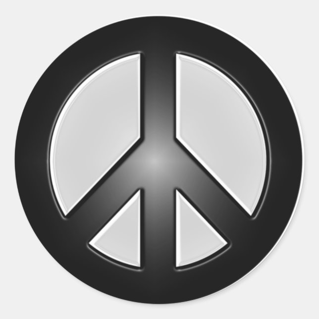 Sticker Rond B&W peace (Devant)