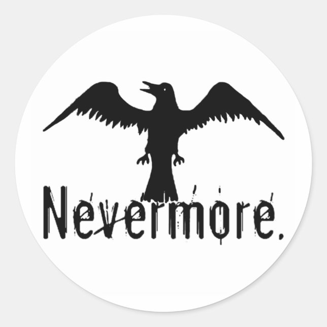 Sticker Rond B&W Tribal Raven Nevermore (Devant)