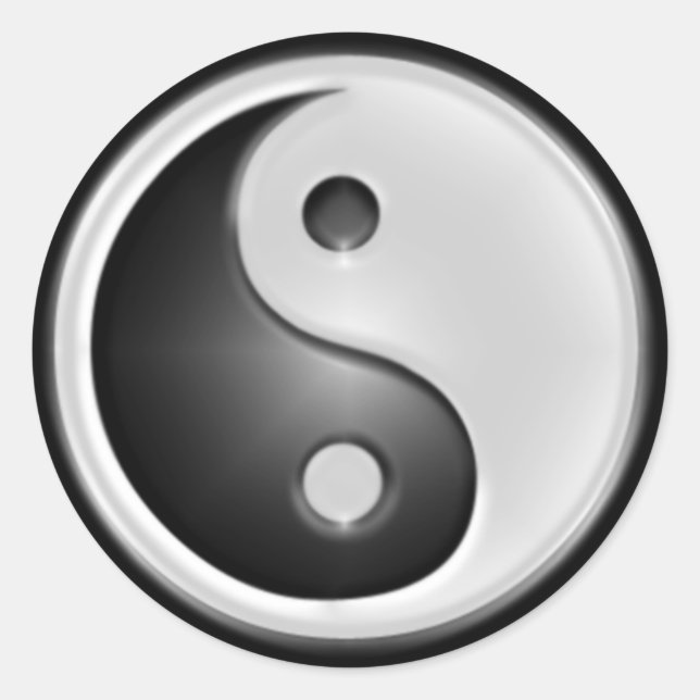 Sticker Rond B&W Yin&Yang (Devant)