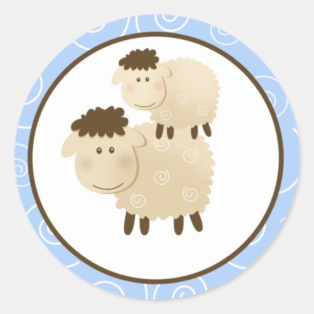 Sticker Rond Baa Baa Baa Enveloppe Phoques / Toppers 20 (Devant)