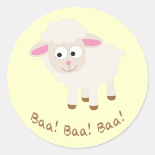Sticker Rond Baa ! Baa ! Baa ! Joli petit agneau