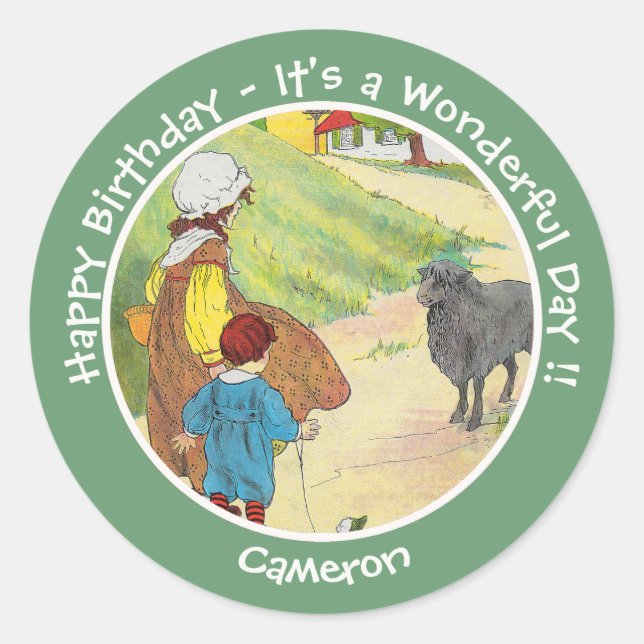 Sticker Rond Baa, Baa, Black Sheep Anniversaire Collection (Devant)
