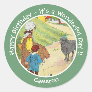 Sticker Rond Baa, Baa, Black Sheep Anniversaire Collection