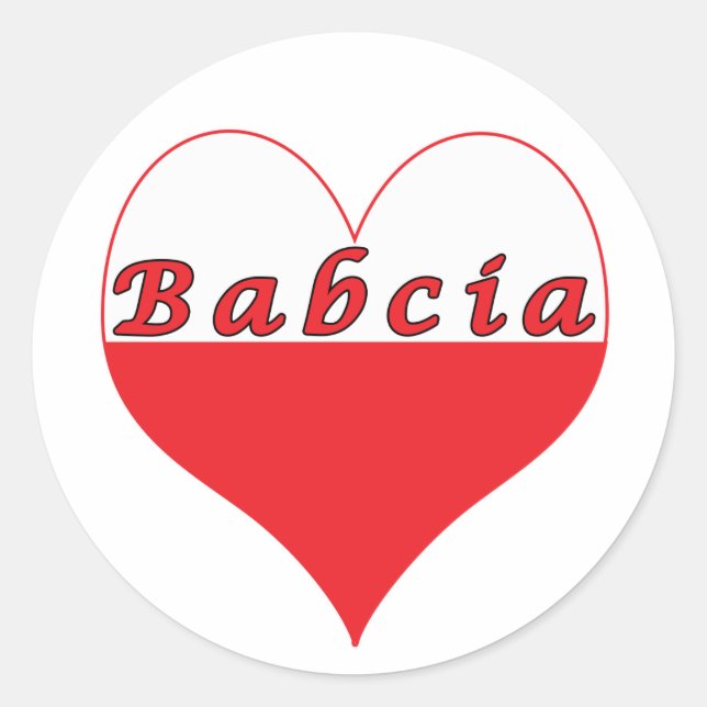 Sticker Rond Babcia Coeur polonais (Devant)