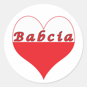 Sticker Rond Babcia Coeur polonais
