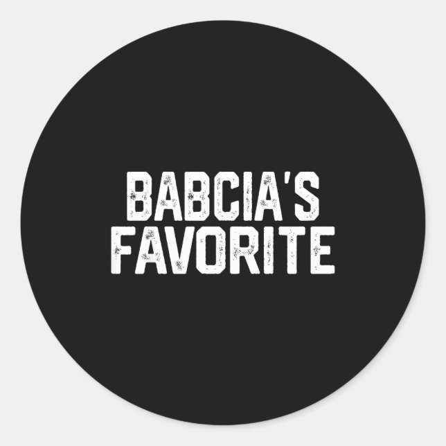 Sticker Rond Babcia’s Favorite Funny Grandparent Granhild Vinta (Devant)