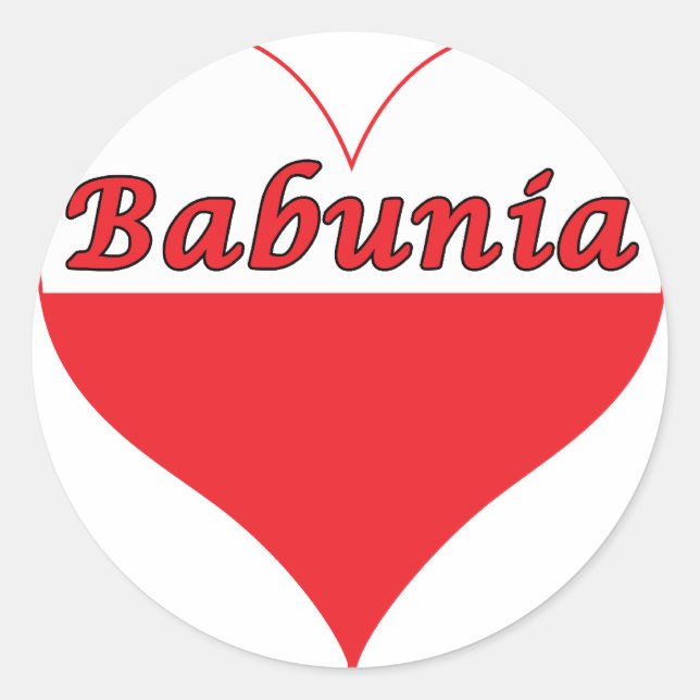 Sticker Rond Babunia Coeur polonais (Devant)