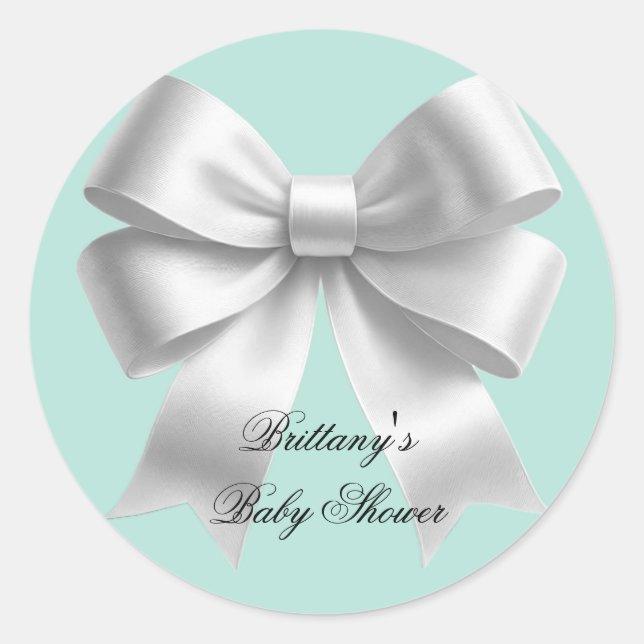 Sticker Rond Baby and Co. Baby shower bleu Turquoise moderne (Devant)