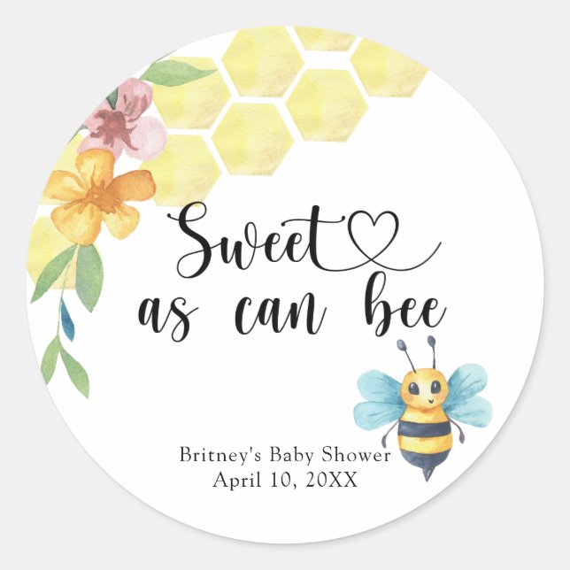 Sticker Rond Baby Bee - doux comme peut être (Devant)