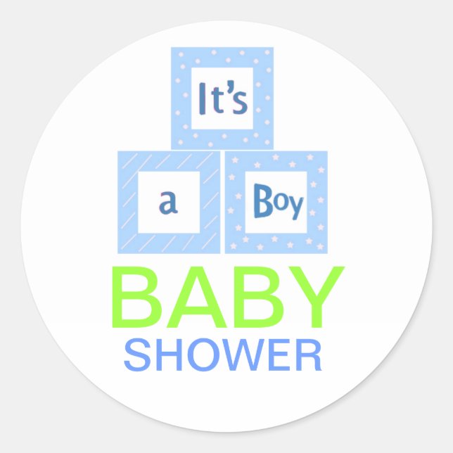 Sticker Rond Baby Blocks Fête de Naissance (Devant)