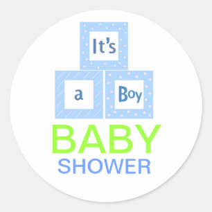 Sticker Rond Baby Blocks Fête de Naissance