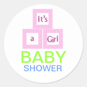 Sticker Rond Baby Blocks Fête de Naissance
