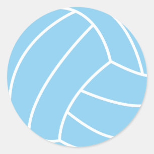 Sticker Rond Baby Blue Volleyball