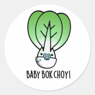 Sticker Rond Baby Bok Choy Funny Veggie Pun
