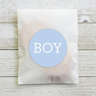Sticker Rond Baby Boy Blue Genre Reveal Party