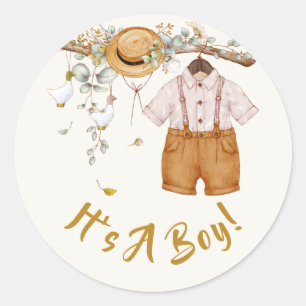 Sticker Rond Baby Boy Boho Hanging Outfit
