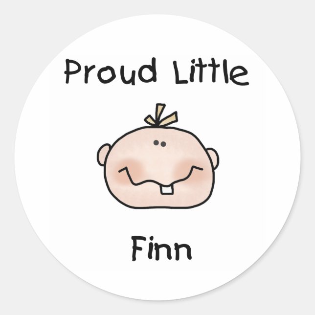 Sticker Rond Baby Boy Fier Petit Finn (Devant)