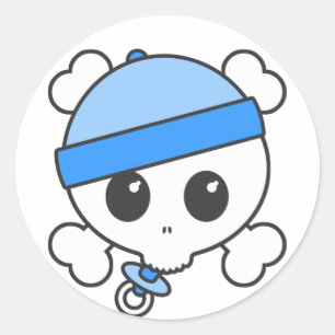 Sticker Rond Baby Boy Skully