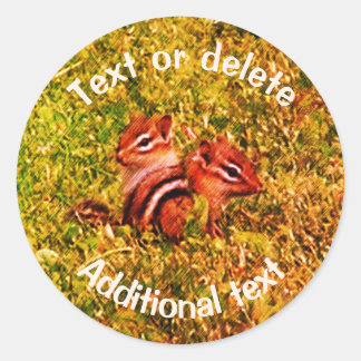 Sticker Rond Baby Chipmunks Art Cute Personnalisé
