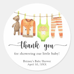 Sticker Rond Baby Clothesline - merci