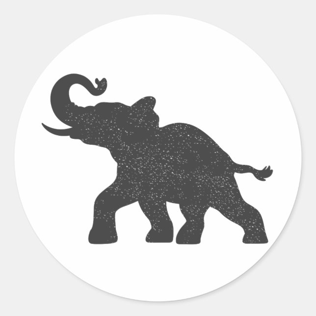 Sticker Rond Baby Elephant courant silhouette (Devant)