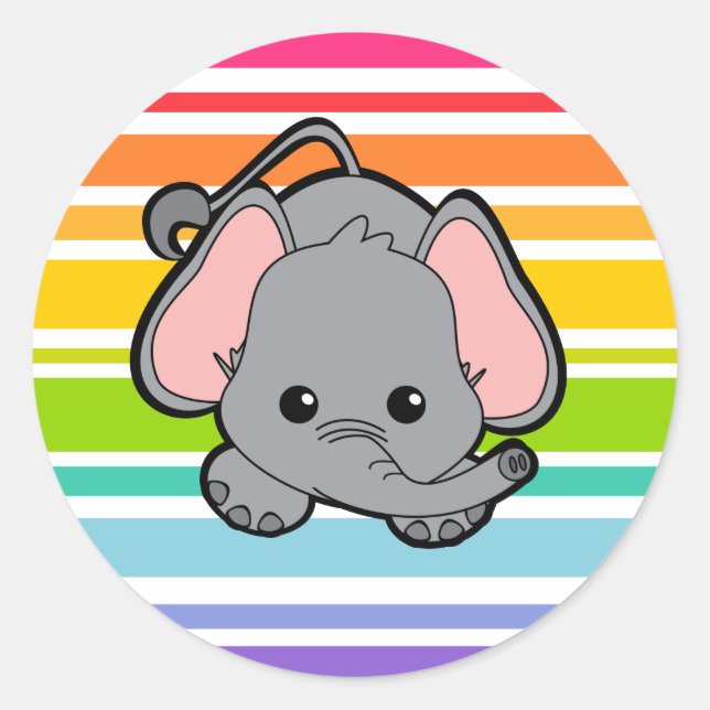 Sticker Rond Baby Elephant Cutie (Devant)